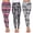 Black/White Paisley, Grey/White, Burgundy, variant on White Mark Women's 3 Pack of Printed Leggings
