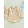 thumbnail image 2 of Jxzom Newborn Infant Baby Boy Girl My First Easter Outfit 6 12 18 24M Bunny Letter Romper Long Sleeve Crewneck Sweatshirt Bodysuit, 2 of 7
