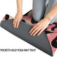 thumbnail image 3 of Pink and Black Of Leopard Print Hot Yoga Mat Towel Non Slip for Hot Yoga - Quick-Drying Yoga Mat Cover with 4 Corner Pockets with Travel Bag - Hot Yoga Towel Non Slip 74"x26", 3 of 6