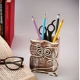 thumbnail image 2 of Mothers Day Gifts Owl Design Rustic Wood Pencil Holder Pen Cup Spectacle Eyeg..., 2 of 5