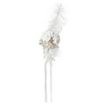 thumbnail image 2 of Respaldo de silla con flores, banco, rosas artificiales con cintas para bodas y fiestas. Blanco, 2 of 9