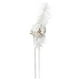 thumbnail image 2 of Flor de rosa artificial floral con cintas para decoración de bodas Blanco, 2 of 9