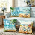 thumbnail image 4 of YiJuHui Ocean Beach Theme Throw Pillow Cover 45x45 Cm Summer Decorative Cushion Case For Sofa Bedroom Patio, High Definition Printing Soft Breathable Polyester Fabric, 4 of 9