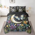 thumbnail image 2 of Erosebridal Ensembles de Literie Papillon Chic Taille Simple, Ensembles de Couette Florale Botanique avec Draps, Réversible 7 Pcs 7 Pcs, 2 of 5