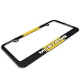 thumbnail image 3 of Ford Mustang Yellow Racing Stripe Black Metal License Plate Frame, 3 of 8