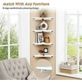 thumbnail image 4 of White Corner Floating Shelves for Wall Set of 4, Rounded Corner Shelves Wall Mounted for Kids Bedroom Books, Cute Wood Hanging Corner Shelf for Bathroom Decor, Living Room, Small Spaces, 4 of 7