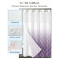 thumbnail image 2 of No Hook Cloth Fabric Shower Curtain with Snap in Liner, Moroccan Purple Waterproof Shower Curtains Set with See Through Top Window, Geometric Gradient Plaid Modern Bath Curtains Shower 54"x78", 2 of 6