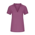 thumbnail image 4 of Samickarr Boho Shirts For Womens Summer Tops Dressy Casual Boho Floral Print V Neck Short Sleeve T-Shirt Loose Fit Blouses Tunics Tops, 4 of 5