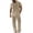 #389-Khaki, variant on Kakii Men's Beach Hoodie Set, Light Taupe Short Sleeve Hooded Shirt & Drawstring Pants, Linen Blend Casual Lounge Outfit for Vacation