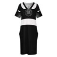 thumbnail image 4 of Adorable Black and White Faux Collar Loose Pocket Dress women long dresses Female clothing summer clothes fairy dress, 4 of 7