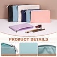 thumbnail image 3 of Uxcell Period Bag for Women Girls, 8.7 X 6.3" Small Essential First Period Bag with Zippers PU Leather Sanitary Towel Storage Pouch Portable Pads for Home Travel Daily Use, Blue, 3 of 7