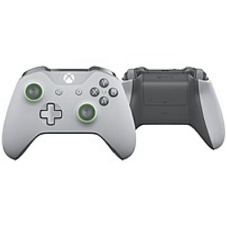 Refurbished Microsoft Xbox Wireless Controller - Grey/Green - Wireless - Bluetooth - Xbox One S, Xbox One X, Xbox One, PC - 19.70 ft Operating Range - Gray,