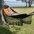 thumbnail image 5 of DUANJY Garden Hammock with Tassels, 78.7" x 39.4" Cotton Swing Bed with Anti Roll Balance Beam, Portable Hammocks for Camping, Patio, Yard, Porch, Beach (Gray), 5 of 6