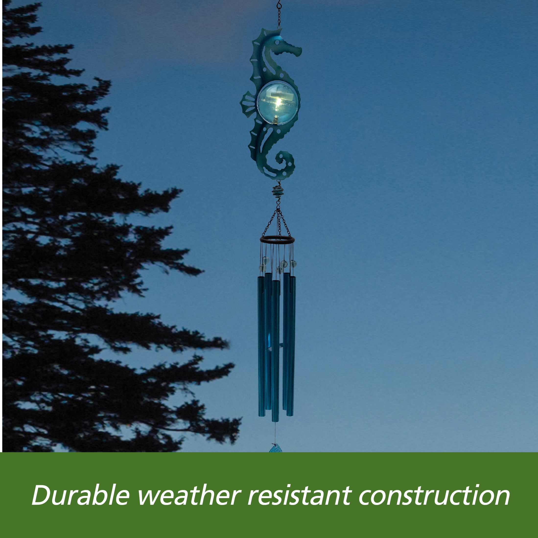 Mainstays Metal Coastal Sea Horizons Outdoor Wind Chime, Weather-Resistant