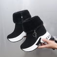 thumbnail image 1 of Botas de nieve para mujer, estilo coreano, de invierno, de gamuza, cortas, forradas con vellón, cálidas, ocultas, de algodón, con aumento de altura, 1 of 5