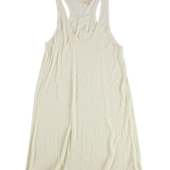 Silence Noise Womens Solid Racerback Tank Top, Off-White, Medium
