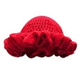 thumbnail image 3 of Hauaitttt New Fashionable Autumn and Winter Handmade Crocheted Solid Color Women's Outdoor Fisherman Hat Ruffled Windproof Carnival Hat Womens Hat with Ponytail Hole Craft International Hat Womens, 3 of 3