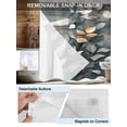thumbnail image 3 of No Hook Cloth Fabric Shower Curtain with Snap in Liner, Botanical Leaves Waterproof Shower Curtains Set with See Through Top Window, Vintage Leaf Plants Vines Branches Bath Curtains Shower 66"x72", 3 of 6
