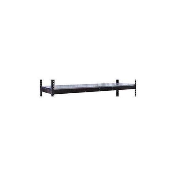 Hallowell DRHCEL9630ME Rivetwell, Double Rivet Boltless Shelving with Center Support 96 in. W x 30 in. D 708 Midnight Ebony 1 Level Includes EZ Deck Decking