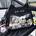 thumbnail image 5 of Bolso tipo bandolera con diseño de gato japonés kawaii de estilo coreano Y2K, de PU, transparente, con bolsillo para chicas, estilo estético, a la moda, para mujer, 5 of 5