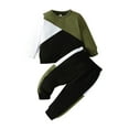 thumbnail image 1 of EDFBUYKRS Boys Long Sleeve Color Matching Pullover Sweatshirt Tops Pants Outfits, 1 of 4
