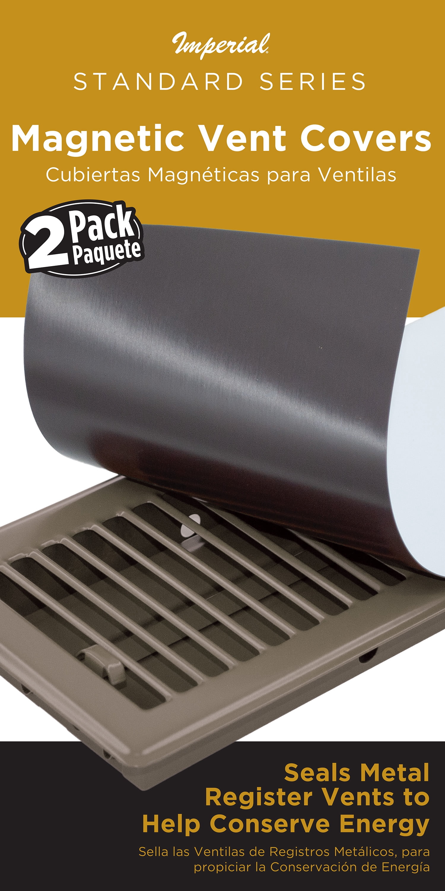 (2 pack) Imperial 5.5-inch x 12-inch White Magnetic Vent Cover, Rectangular, 2 -Pack, Magnet
