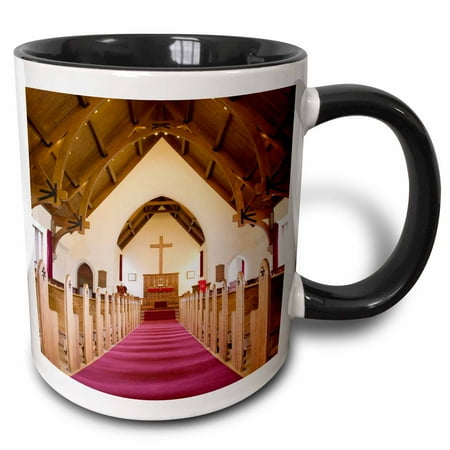 3drose, Wy, Yellowstone, Mammoth Hot Springs, Church - Us51 Jwi0152 - Jamie and Judy Wild, 15oz Two-tone Black Mug