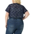 thumbnail image 3 of Agnes Orinda Plus Size Women's Elegant Short Sleeve Sheer Floral Lace Bolero Shrug Top 4X Royal Blue, 3 of 6