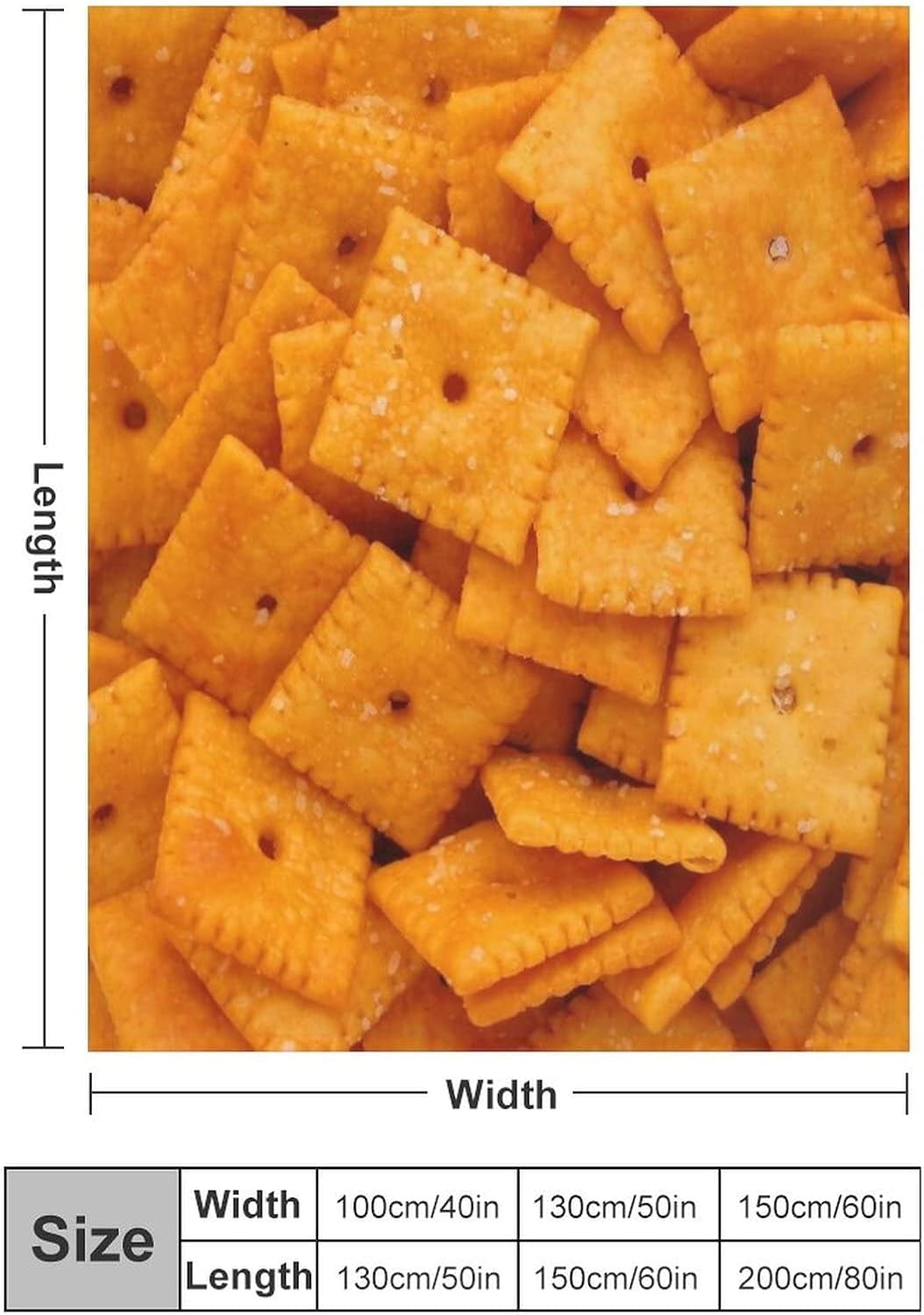 3D Funny Realistic Food Cheese Cracker Flannel Fleece Throw Blankets 50"X40" Soft Cozy Fluffy Winter Fall Blanket Cozy Soft Fuzzy Plush Home Decor for Couch Bed Sofa Living Room Bedroom