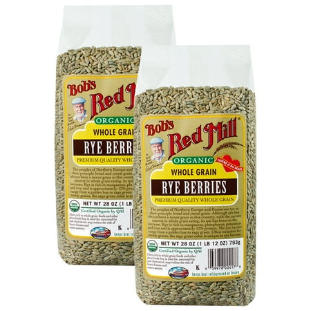 (2 pack) (2 Pack) Bobs Red Mill Organic Rye Berries, 28 oz
