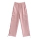 thumbnail image 3 of Pantalones de trabajo grises para mujer, pantalones deportivos casuales de otoño e invierno, pantalones anchos sueltos y afelpados para mujer, 3 of 3