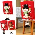 thumbnail image 7 of Christmas Chair Back Cover for Dining Room, Santa Claus Fabric Reindeer Dinner Chairs Cover, Chair Protector Slipcovers for Holiday Party Decor （1pc）, 7 of 7