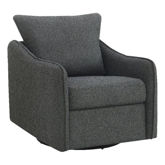 Madia Upholstered Sloped Arm Swivel Glider Chair Charcoal