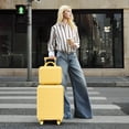 thumbnail image 4 of imerelez 14"/20" 2 pcs/set in ABS Spinner Wheel Luggage, with Combination Lock,14" Cosmetic Case (Yellow), 4 of 8