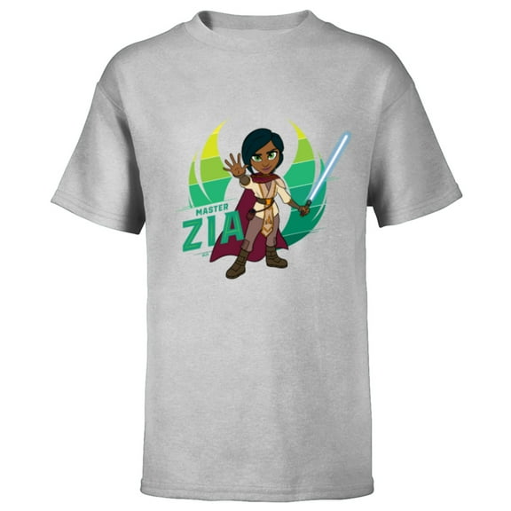 Star Wars Young Jedi Adventures Master Zia & Lightsaber - Short Sleeve T-Shirt for Kids - Customized-Athletic Heather