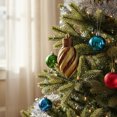 thumbnail image 3 of Northlight 11" Glitter Stripe Shatterproof Light Bulb Christmas Ornament - Mocha Brown, 3 of 3