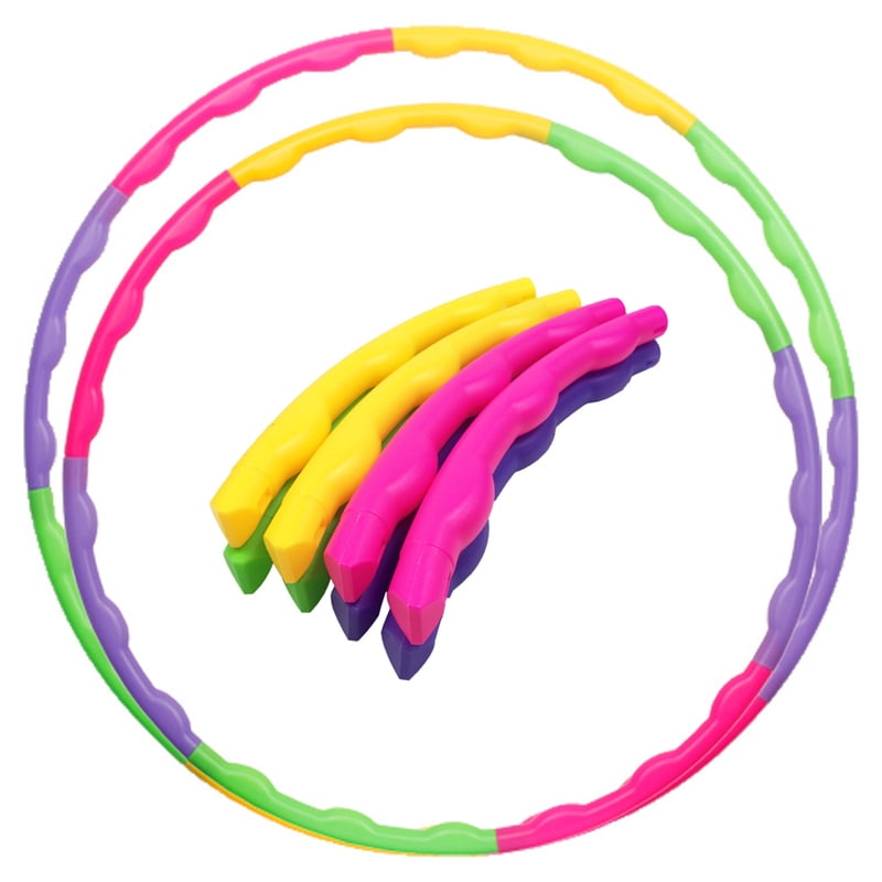 Kids Collapsible Adjustable Colourful Hula Hoop Indoor Outdoor Fitness Gymnastic 