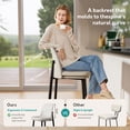 thumbnail image 5 of Ninecer 26" Counter Height Bar Stools Set of 2, Upholstered Bar Stools with Back, Textured Leather & Fabric Cushions, Metal Legs, Comfortable Kitchen Island Counter Chairs, White, 5 of 9