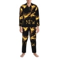 thumbnail image 3 of Lsque Happy New Year 2025 D Pattern Long Sleeve Pajama Set for Men - Soft 2-Piece Sleepwear and Loungewear Set with Pockets, Comfy Nightwear-Medium, 3 of 7