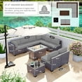 thumbnail image 5 of Gotland Outdoor Patio Furniture Set with 43" Propane Fire Pit Table, 10 Pieces Outdoor Furniture Patio Sectional Sofa Conversation Sets(grey）, 5 of 7