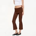 thumbnail image 2 of Breezora Women's Fold Over Waist Cropped Flare Pants High Waisted Leggings Casual Stretchy Loose Relaxed Fit Daily Yoga Trousers, 2 of 5