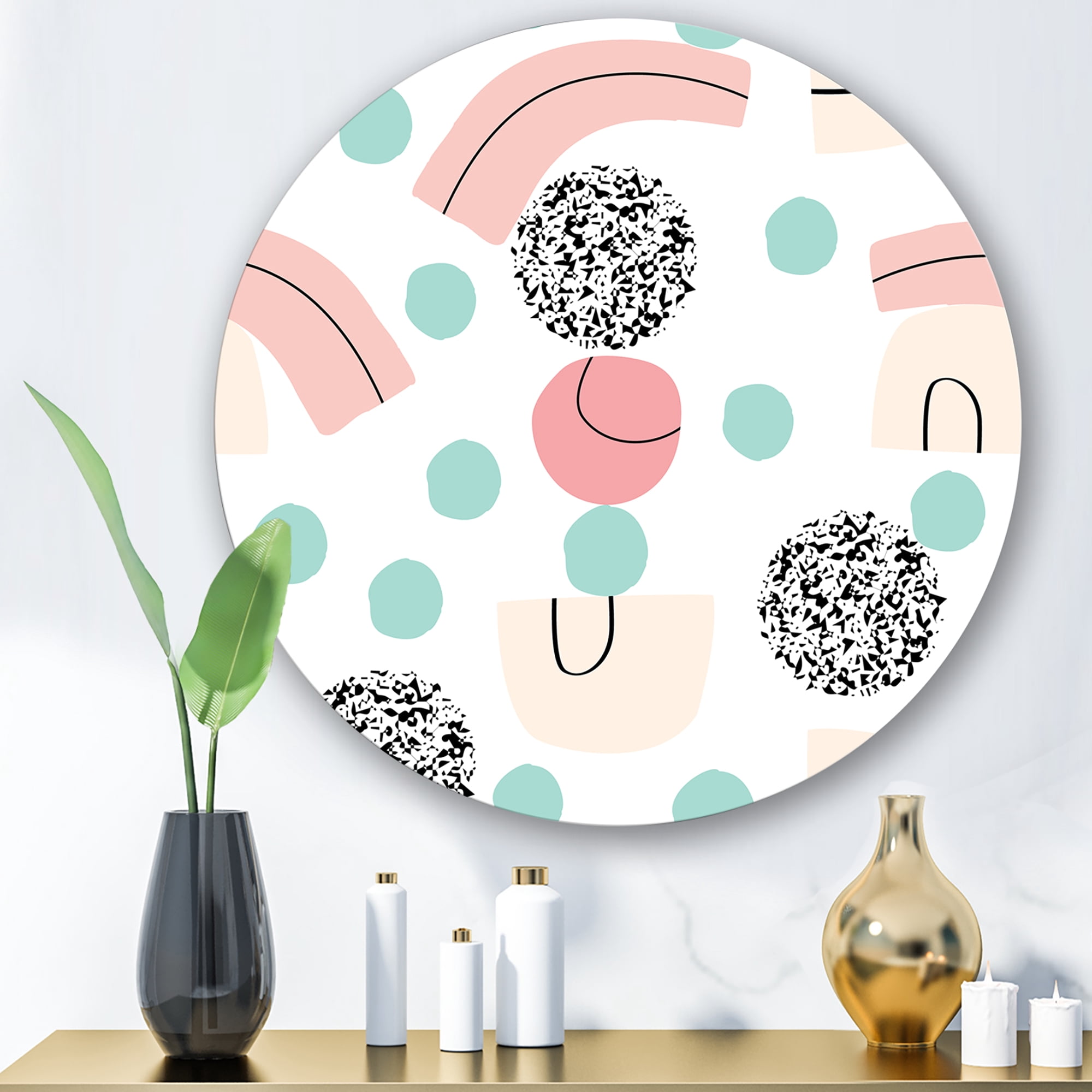 Elements and Organic In Pastel Tones 11 in x 11 in Painting Art Prints, by Designart