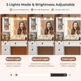 thumbnail image 5 of Farmhouse Makeup Vanity Desk with Lights & Charging Station,Vanity Table with Mirror, 43'' Bedroom Dressing Table with 6 Drawers & 2 Cabinets, 3 Color Lighting Modes, White, 5 of 9
