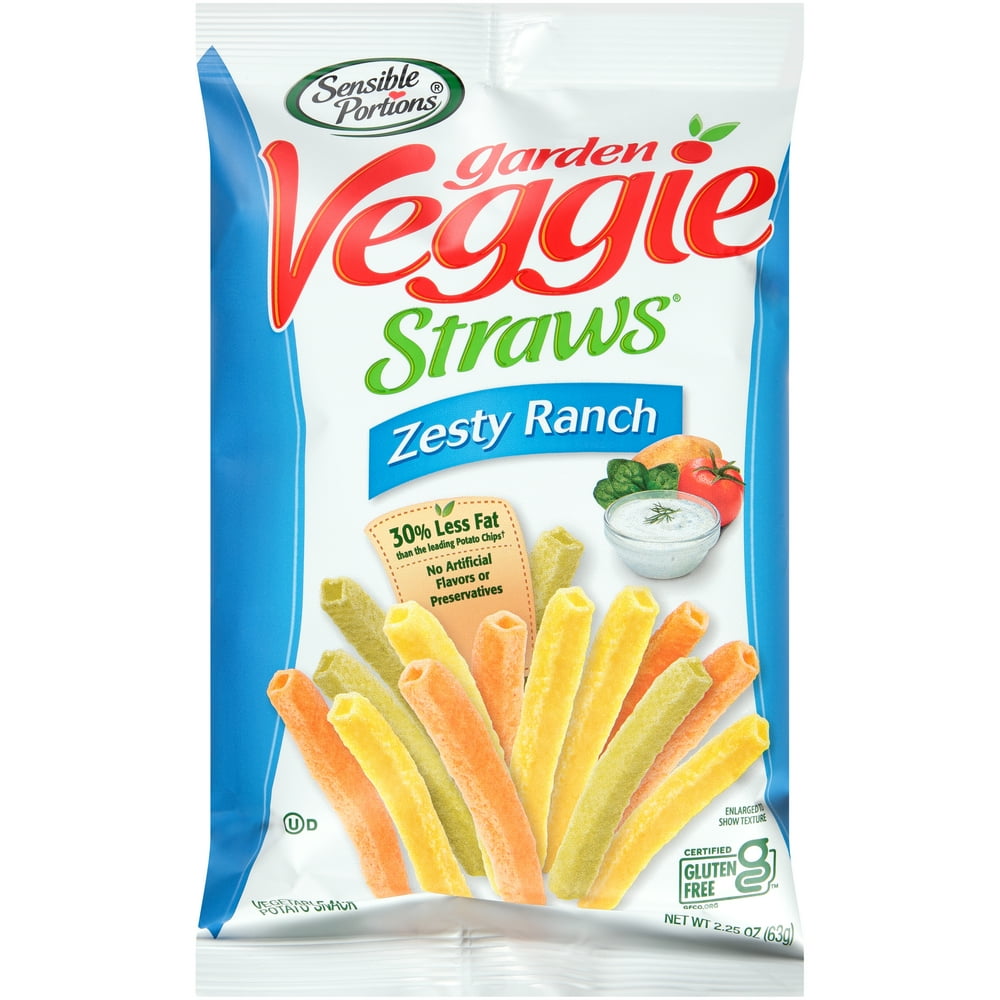 Sensible Portions GlutenFree Zesty Ranch Garden Veggie Straws, 2.25 oz, 6 Count Multipack