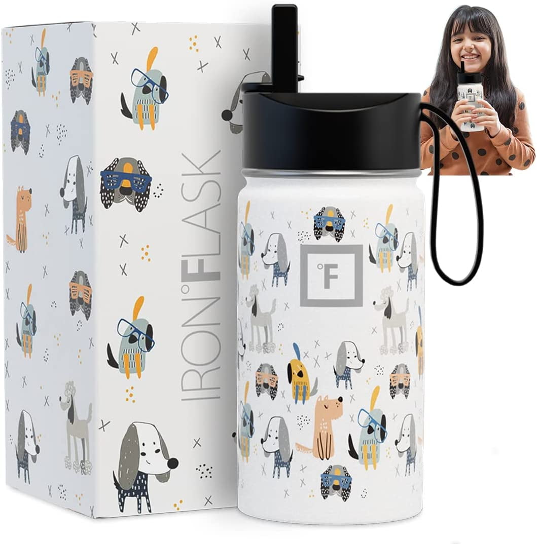 Iron Flask Leak Proof Kids Water Bottle 14 oz Puppy Land