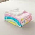 thumbnail image 3 of Erosebridal Kawaii Rainbow Fleece Blanket, Cartoon Cloud Sherpa Throw, Love Decoration, 3 of 6