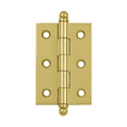 thumbnail image 2 of Deltana CH2517CR003 2-1/2" x 1-11/16" Hinge, w/ Ball Tips in PVD Polished Brass, 2 of 2