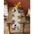 thumbnail image 5 of Beige Christmas Table Runner 72 Inches, Snowman Xmas Tree Poinsettia Snowflake Bed Runner Dresser Scarves Tabletop for Indoor Outdoor Parties/Ceremony/Banquet, 16" x 72", 5 of 8