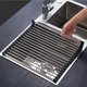 thumbnail image 1 of Stainless Steel Dish Drainer Black Kitchen Folding And Removable Stainless Steel Roller Dryer For Sink,54*35cm, 1 of 4