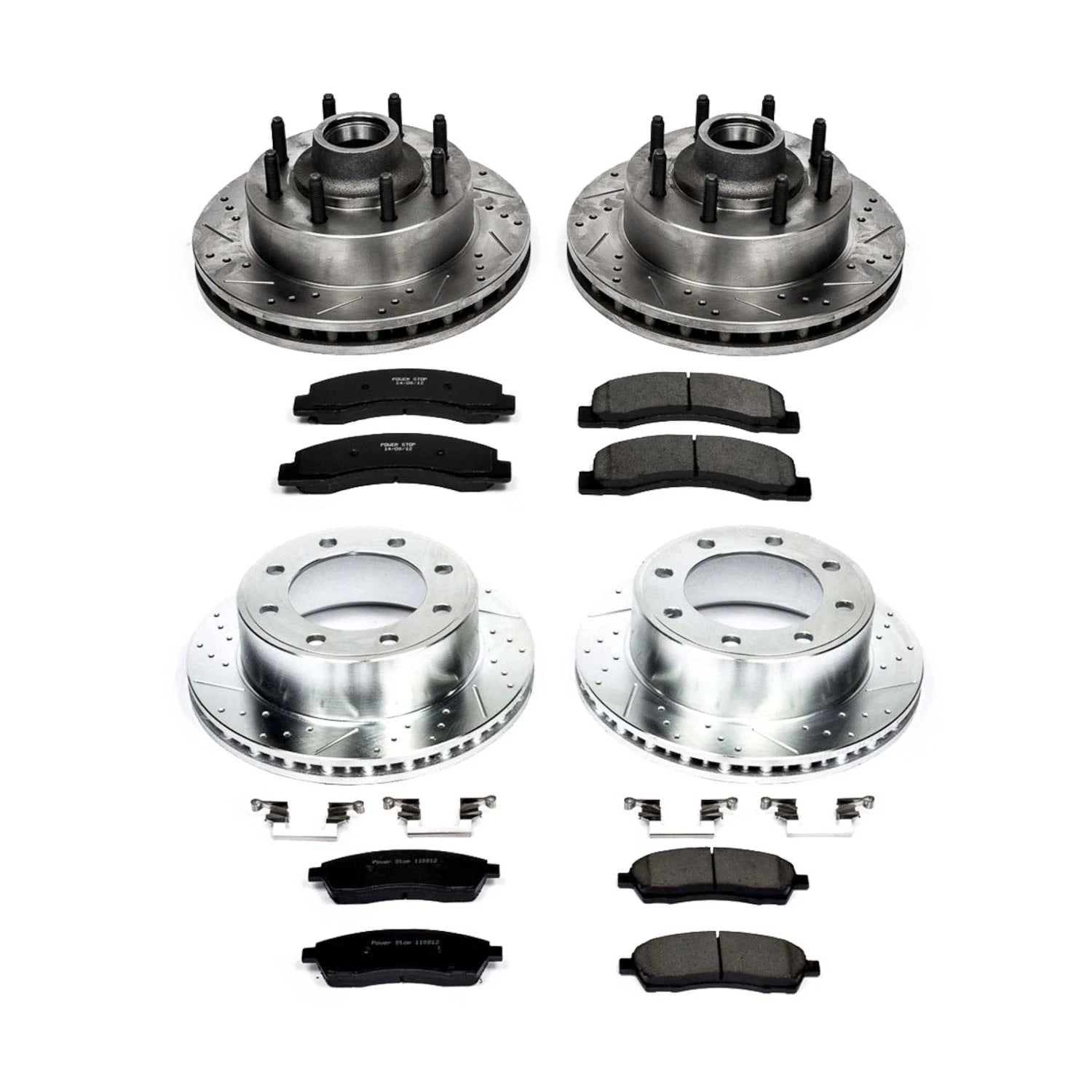 PowerStop Front and Rear Z23 Evolution Sport Carbon-Fiber Ceramic Brake Pad and Drilled & Slotted Rotor Kit Fits: FORD Select Models K1892